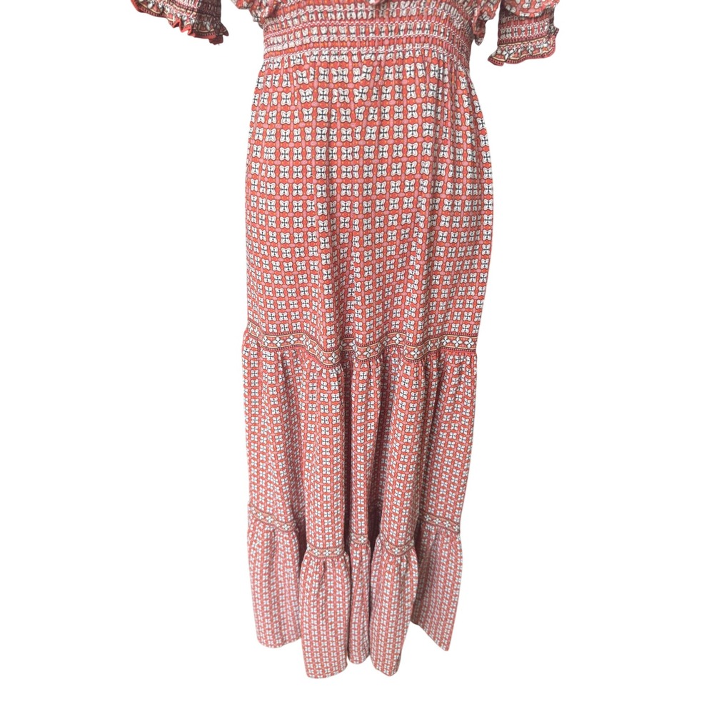 Max Studio Boho Floral Ruffle Tiered Maxi Dress Size S Cottagecore Victorian - Picture 3 of 13